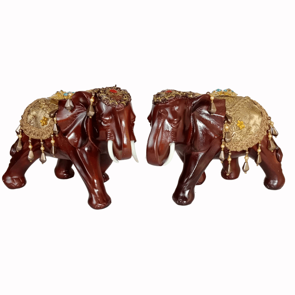 Elephant With Decoration Pair