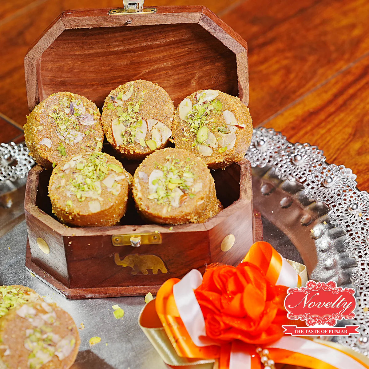 Novelty Sweets Dry Fruit Besan Pinni