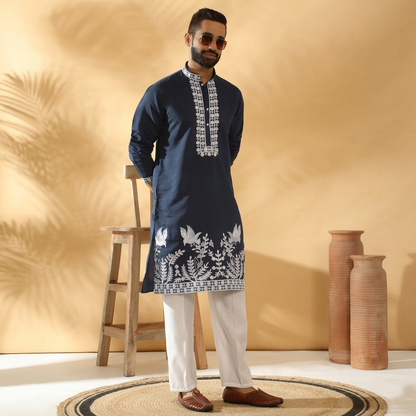 Ananya Exports' Embroidery Roman Fabric Kurta