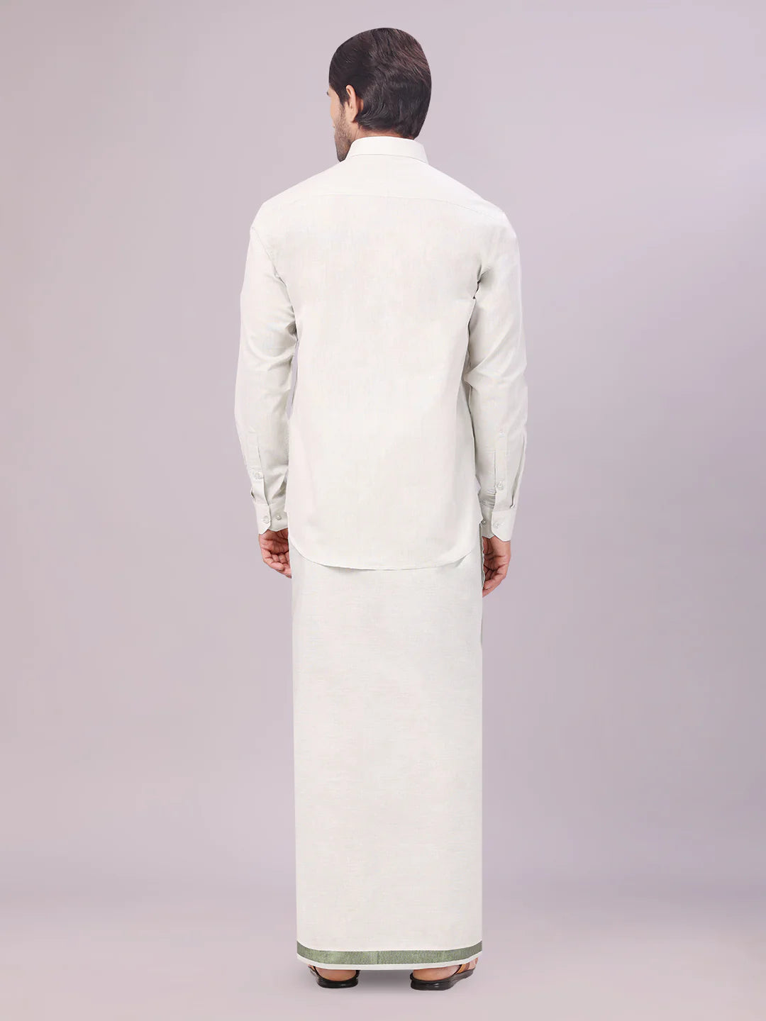 Minister White's Father & Son Tissue Shirt with Jari Dhoti Combo