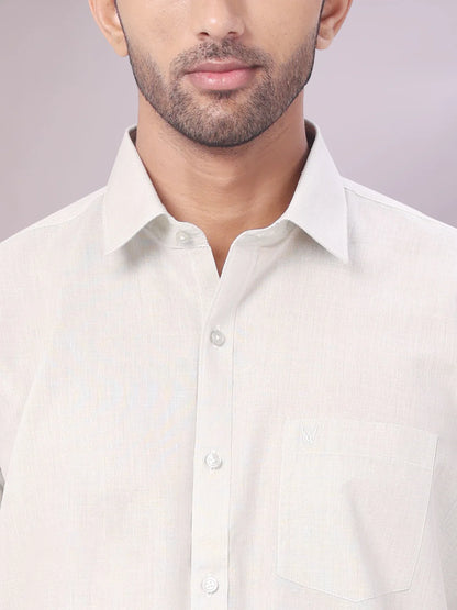 Minister White's Father & Son Tissue Shirt with Jari Dhoti Combo