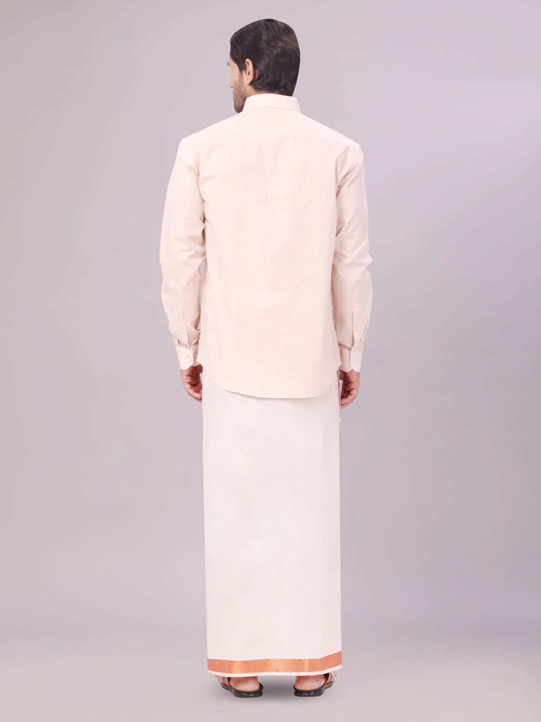 Minister White's Father & Son Tissue Shirt with Jari Dhoti Combo
