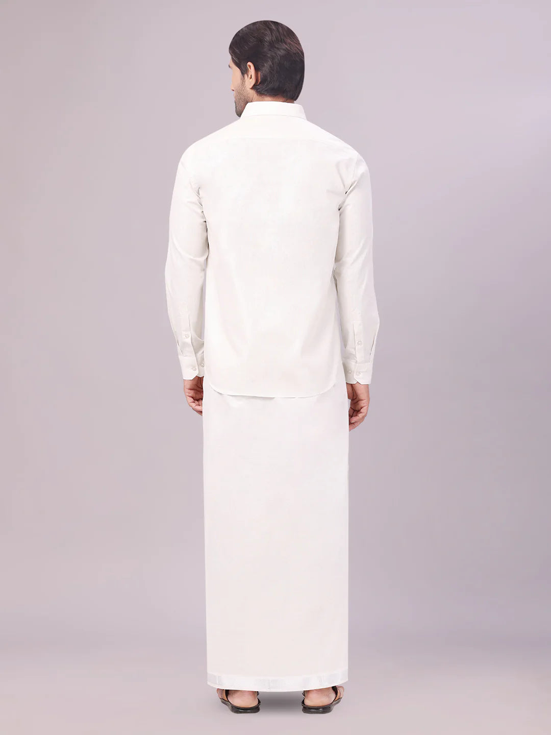 Minister White's Father & Son Tissue Shirt with Jari Dhoti Combo
