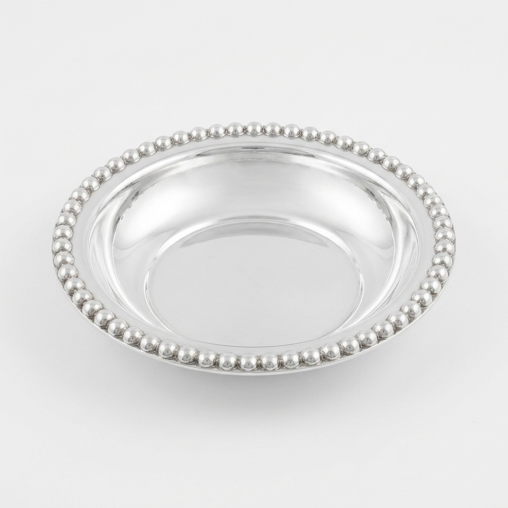 German Silver Bowl - Bead Design