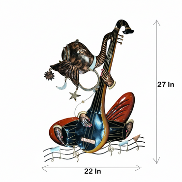 Ganesha Playing Veena - Metal