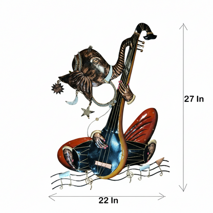 Ganesha Playing Veena - Metal