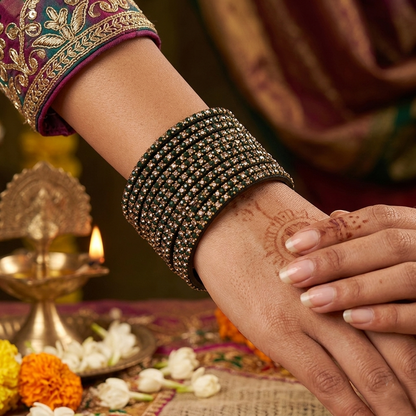 Glass Bangles - Black 3