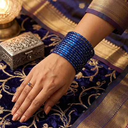 Glass Bangles - Blue 4
