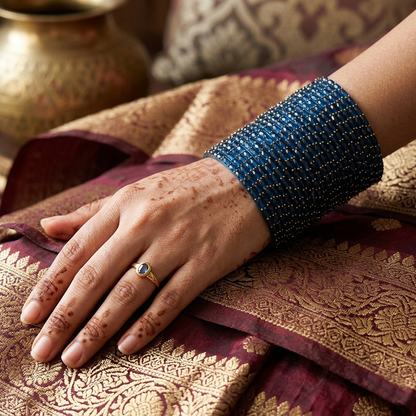 Glass Bangles - Blue 8