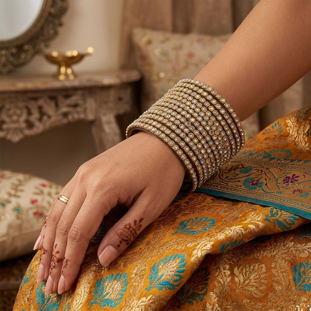 Glass Bangle - Gold 5