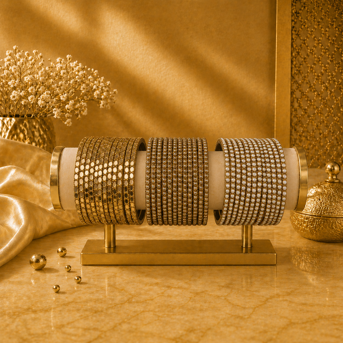 Glass Bangle - Gold