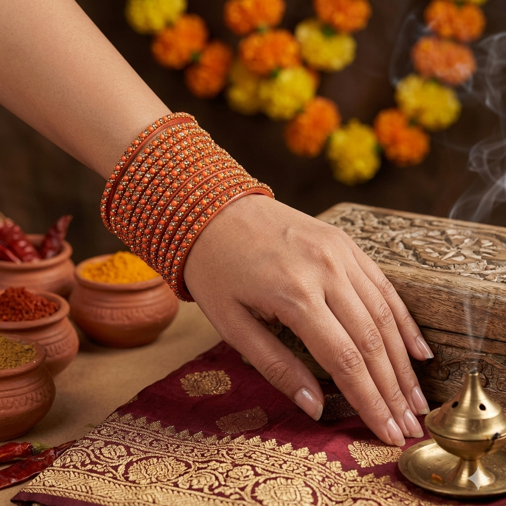 Glass Bangle - Orange 1