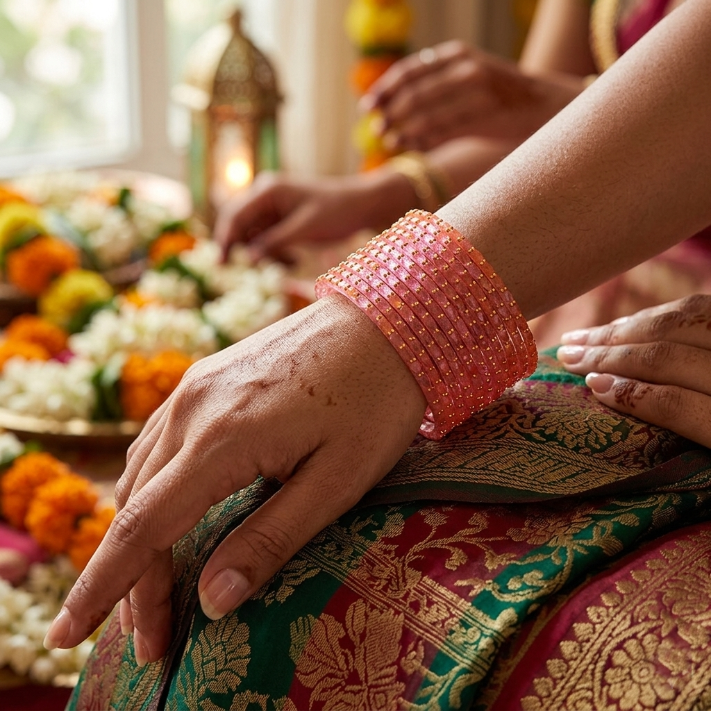 Glass Bangle - Pink 5
