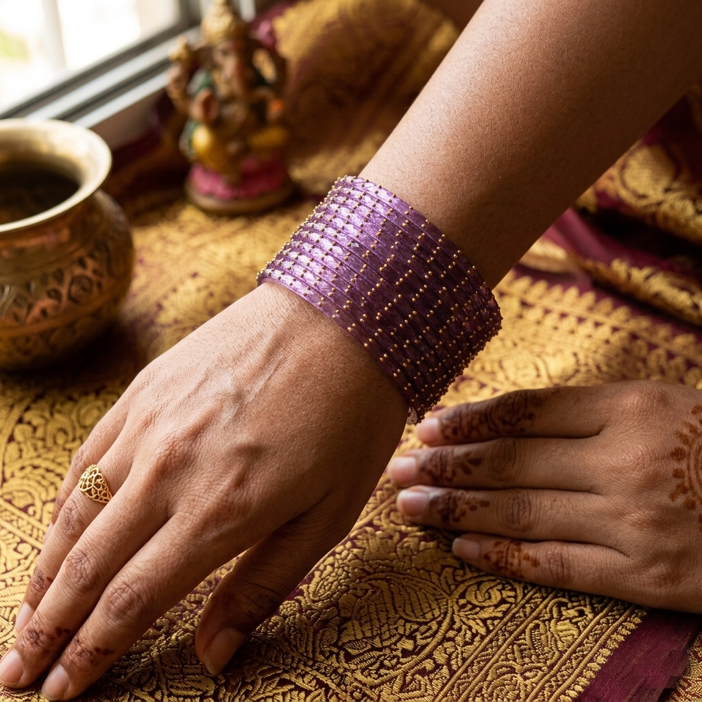 Glass Bangle - Purple 6