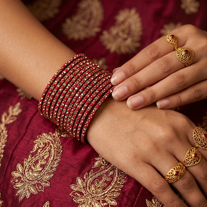 Glass Bangle - Red 2