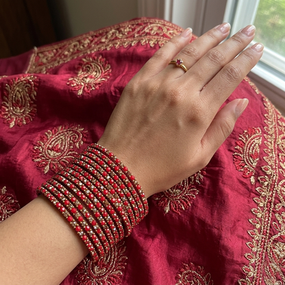 Glass Bangle - Red 4