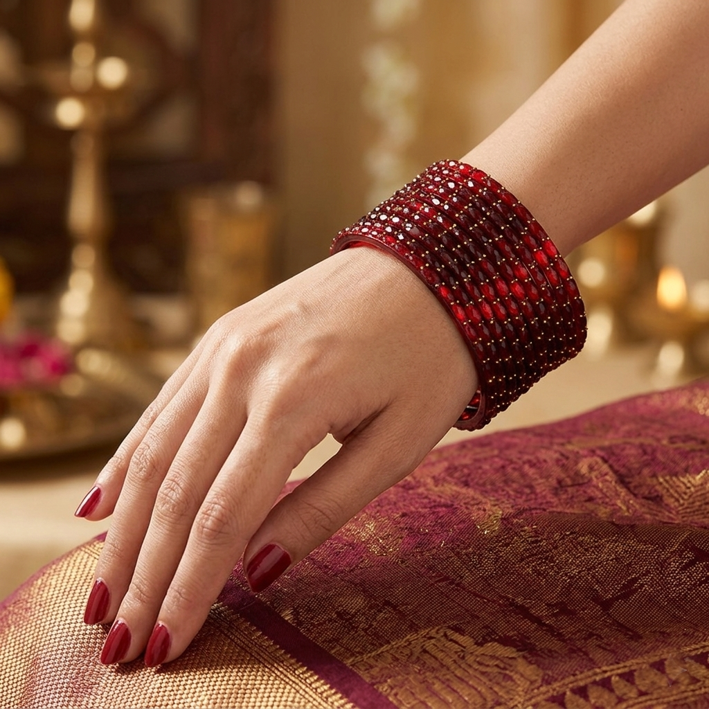 Glass Bangle - Red 6