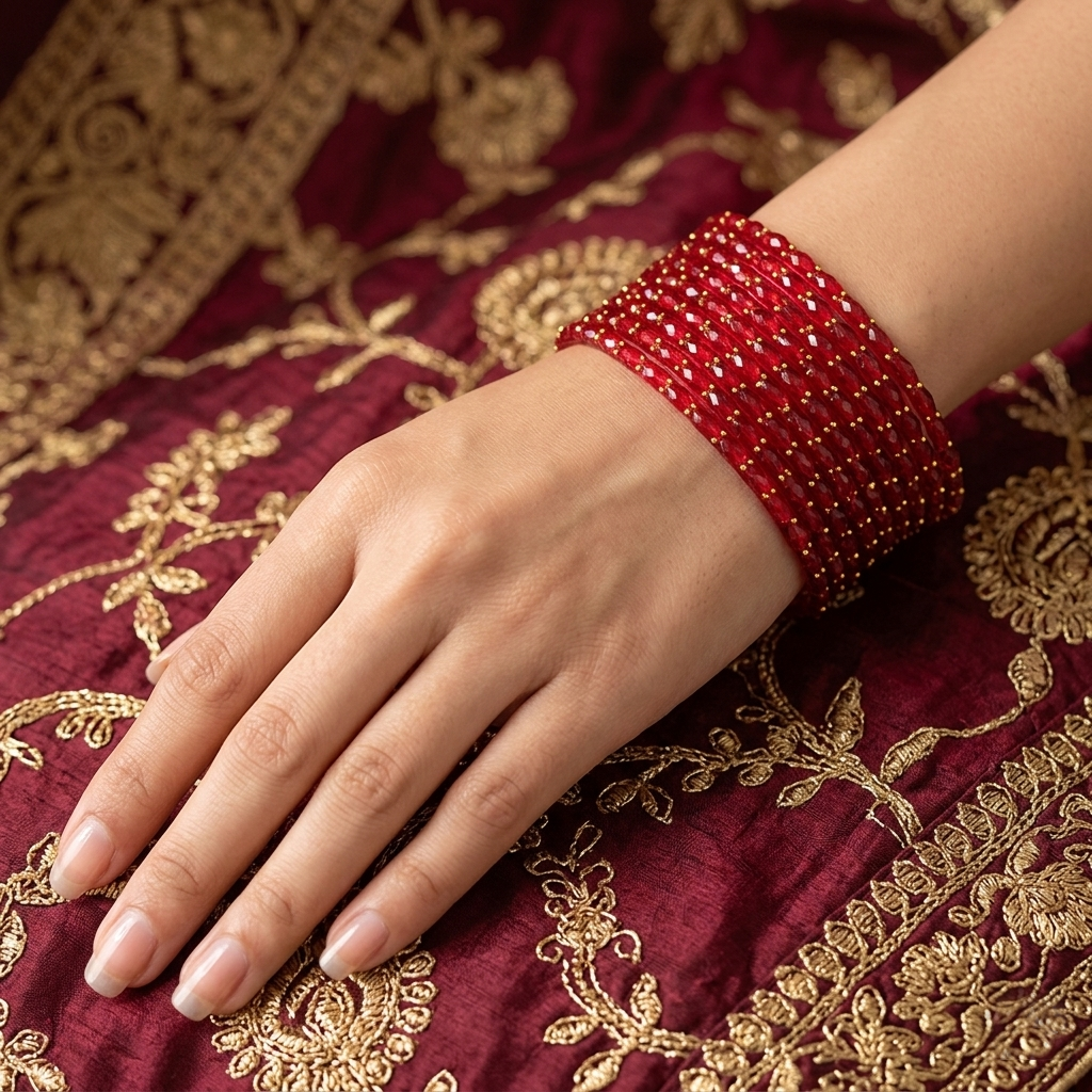 Glass Bangle - Red 7