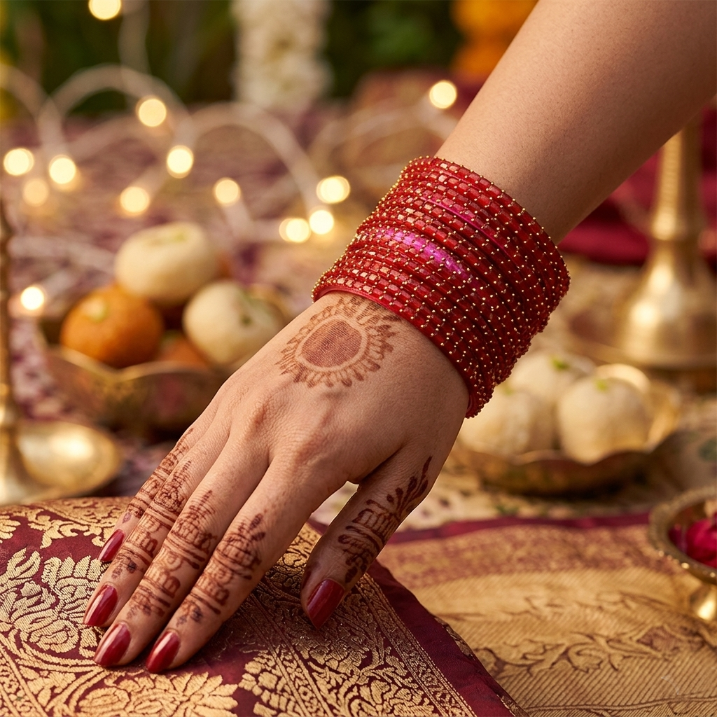 Glass Bangle - Red 8
