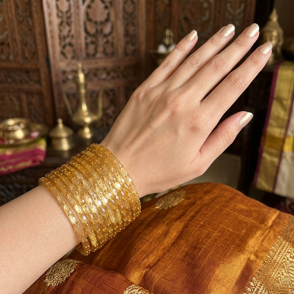 Glass Bangle - Yellow 2