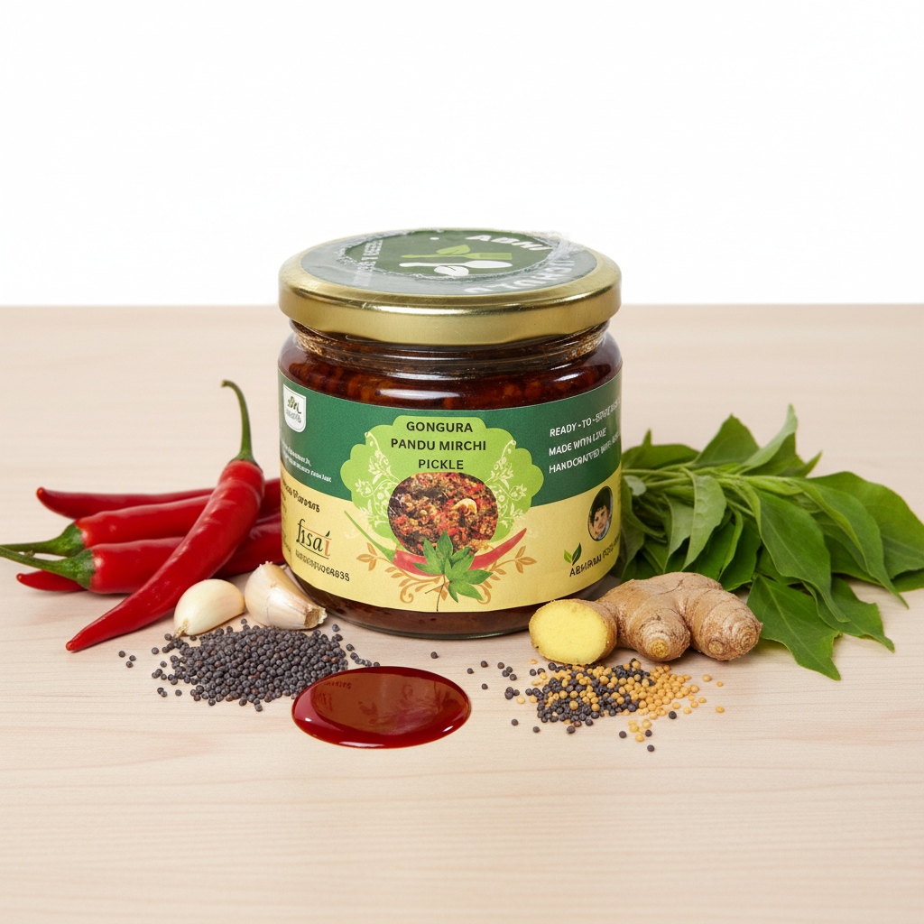 Abhi Ruchulu Gongura Pandu Mirchi Pickle