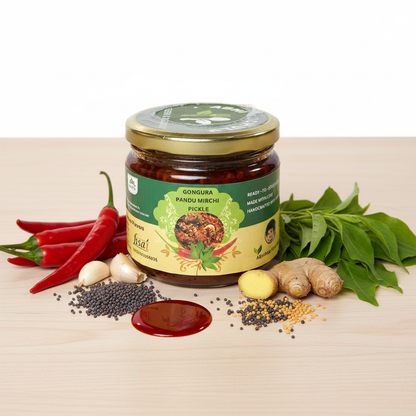 Abhi Ruchulu Gongura Pandu Mirchi Pickle
