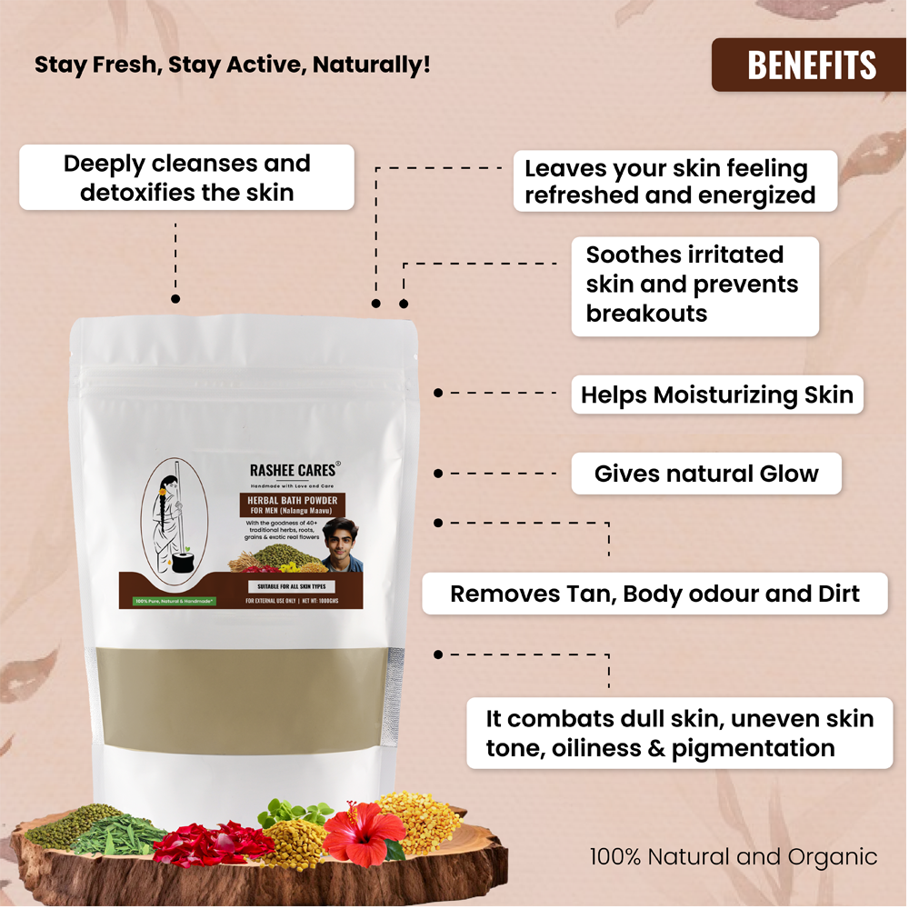 Rashee Cares Herbal Bath Powder For Men
