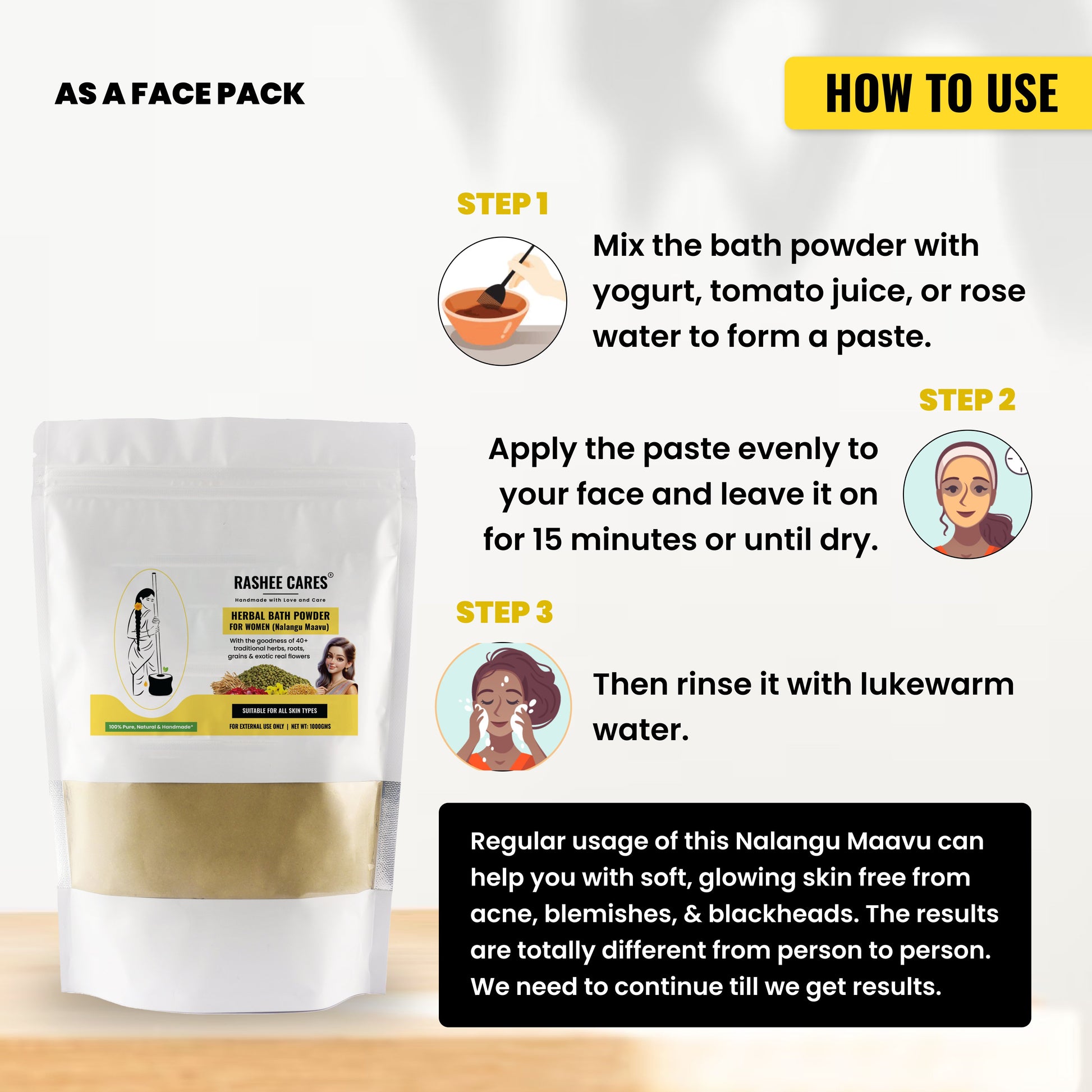 Rashee Cares Herbal Bath Powder For Women