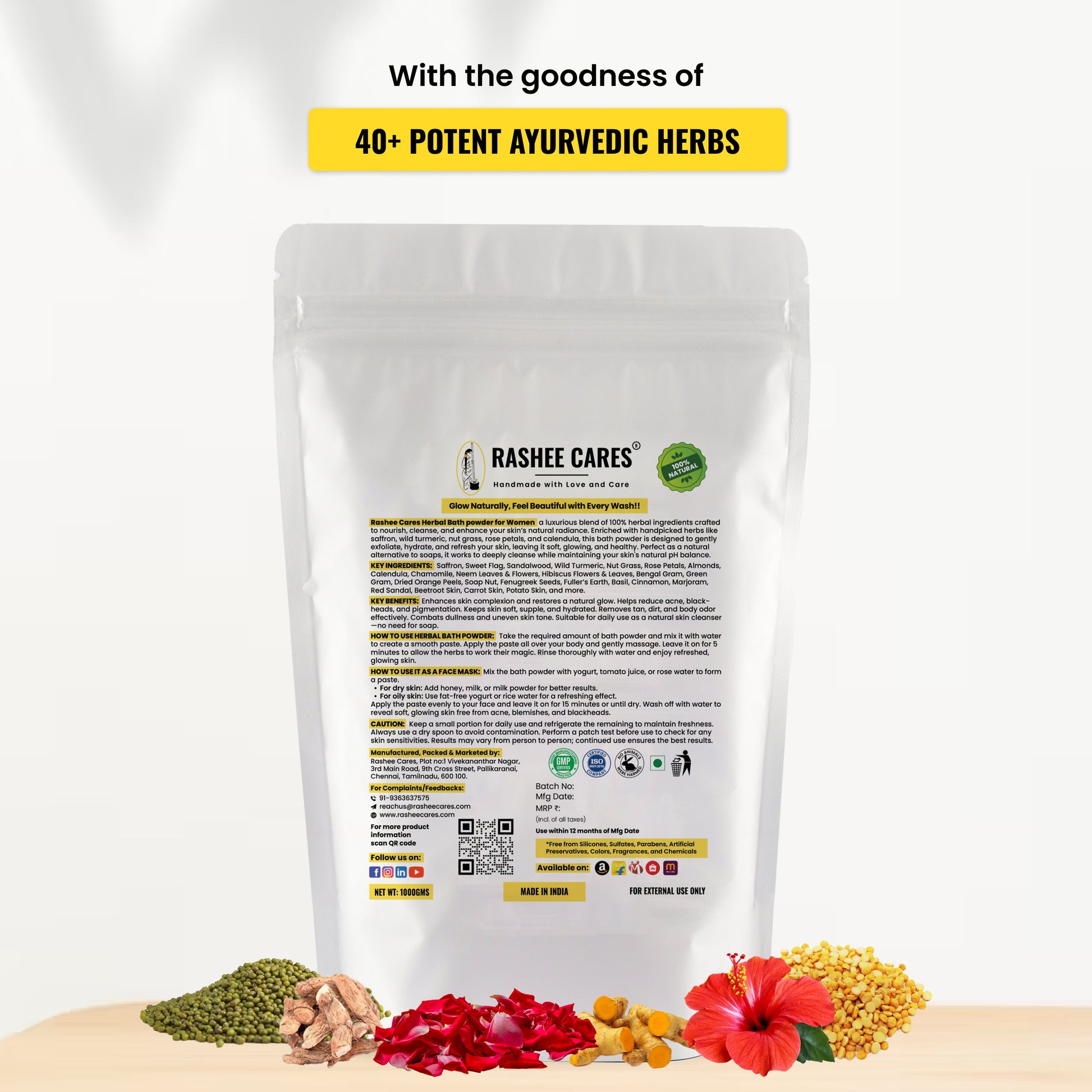 Rashee Cares Herbal Bath Powder For Women