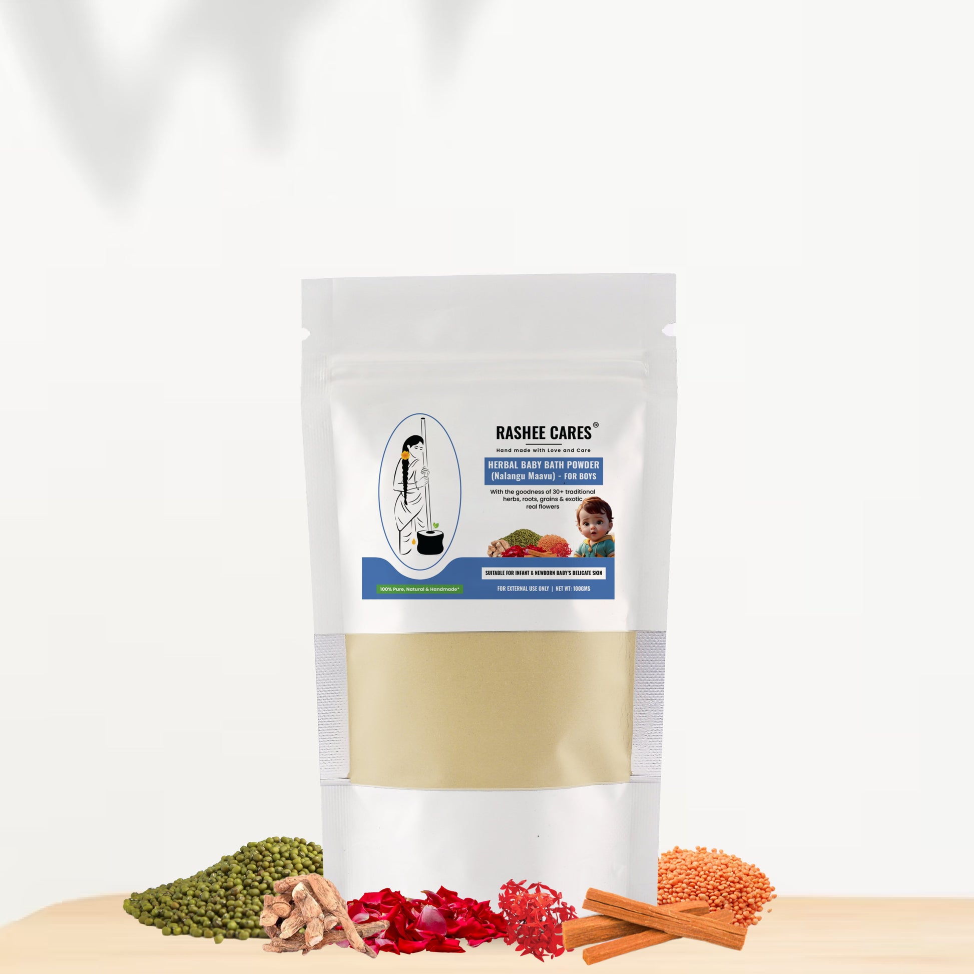 Rashee Cares Herbal Boy Baby Bath Powder