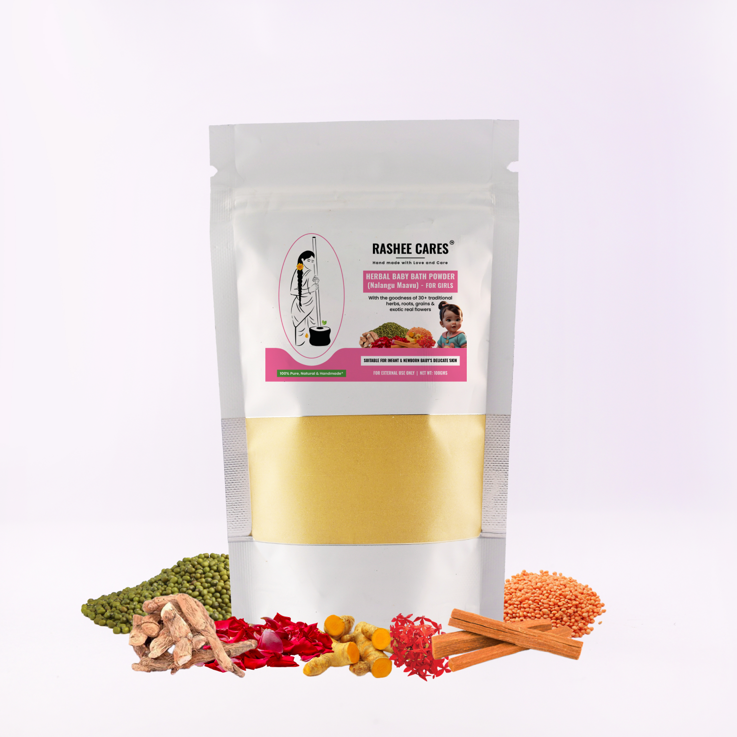 Rashee Cares Herbal Girl Baby Bath Powder