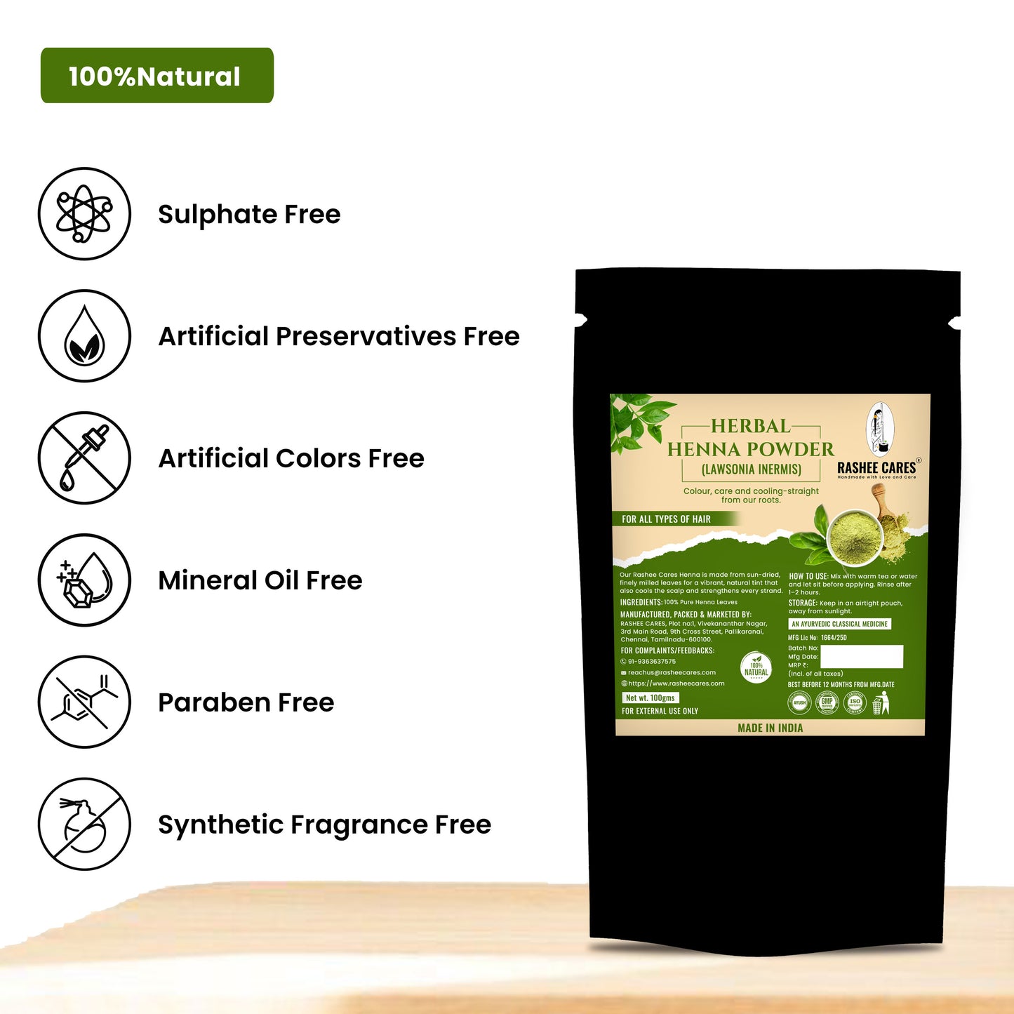 Rashee Cares Herbal Henna Powder