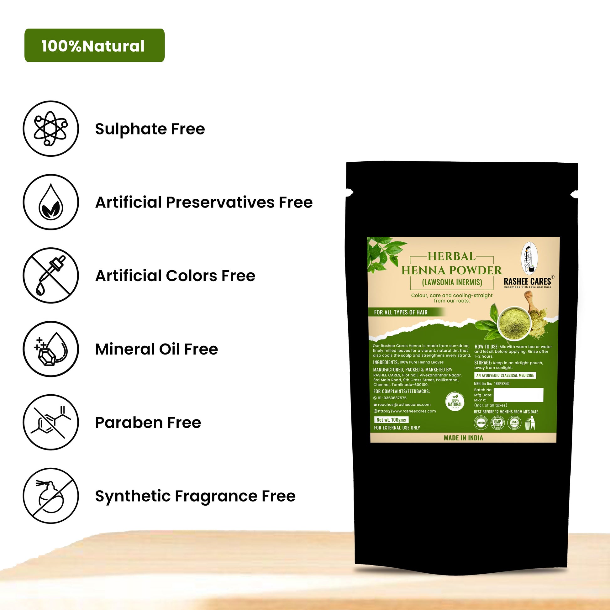 Rashee Cares Herbal Henna Powder
