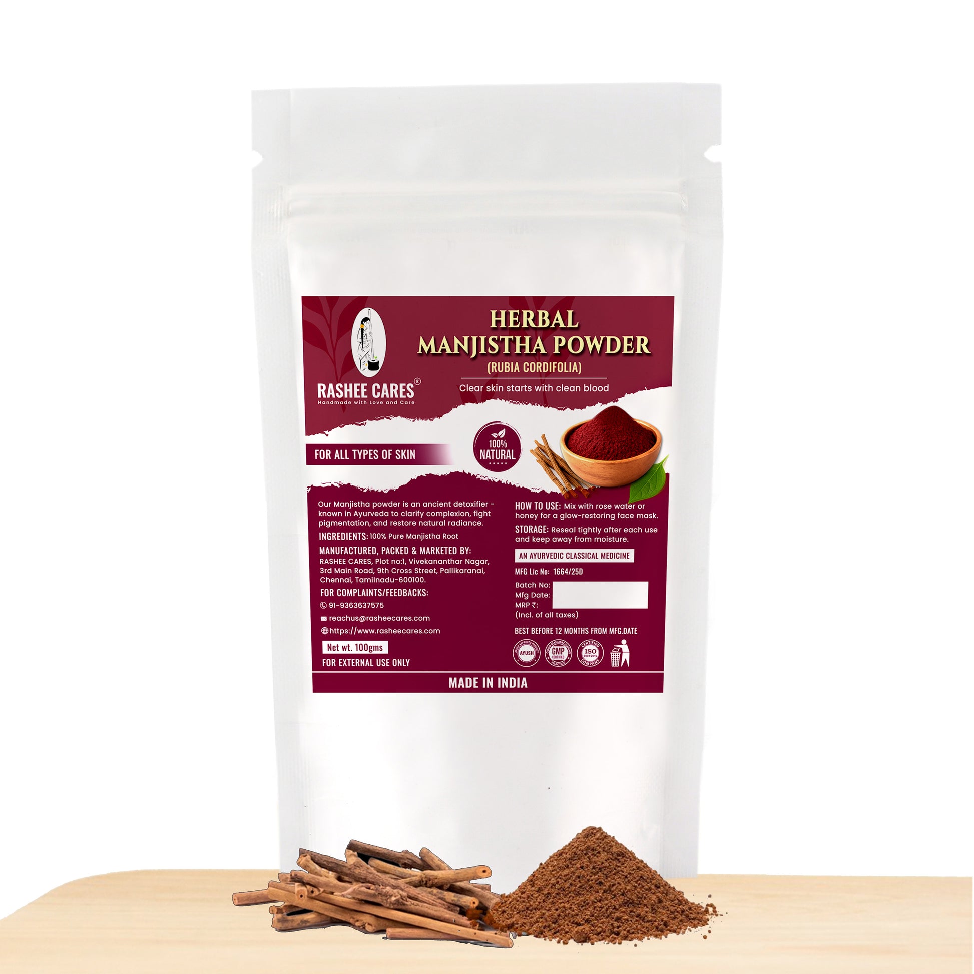 Rashee Cares Herbal Manjistha Powder