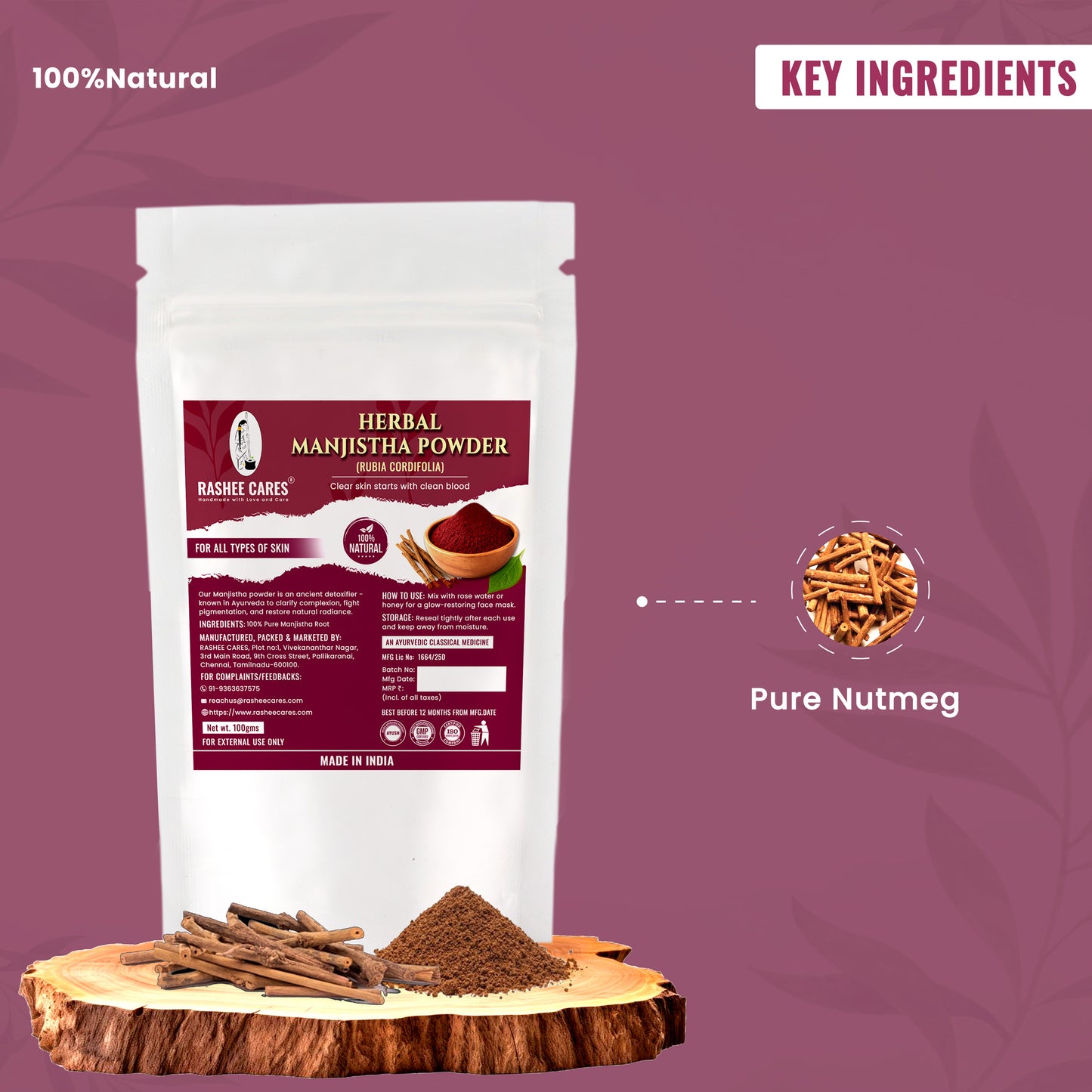 Rashee Cares Herbal Manjistha Powder