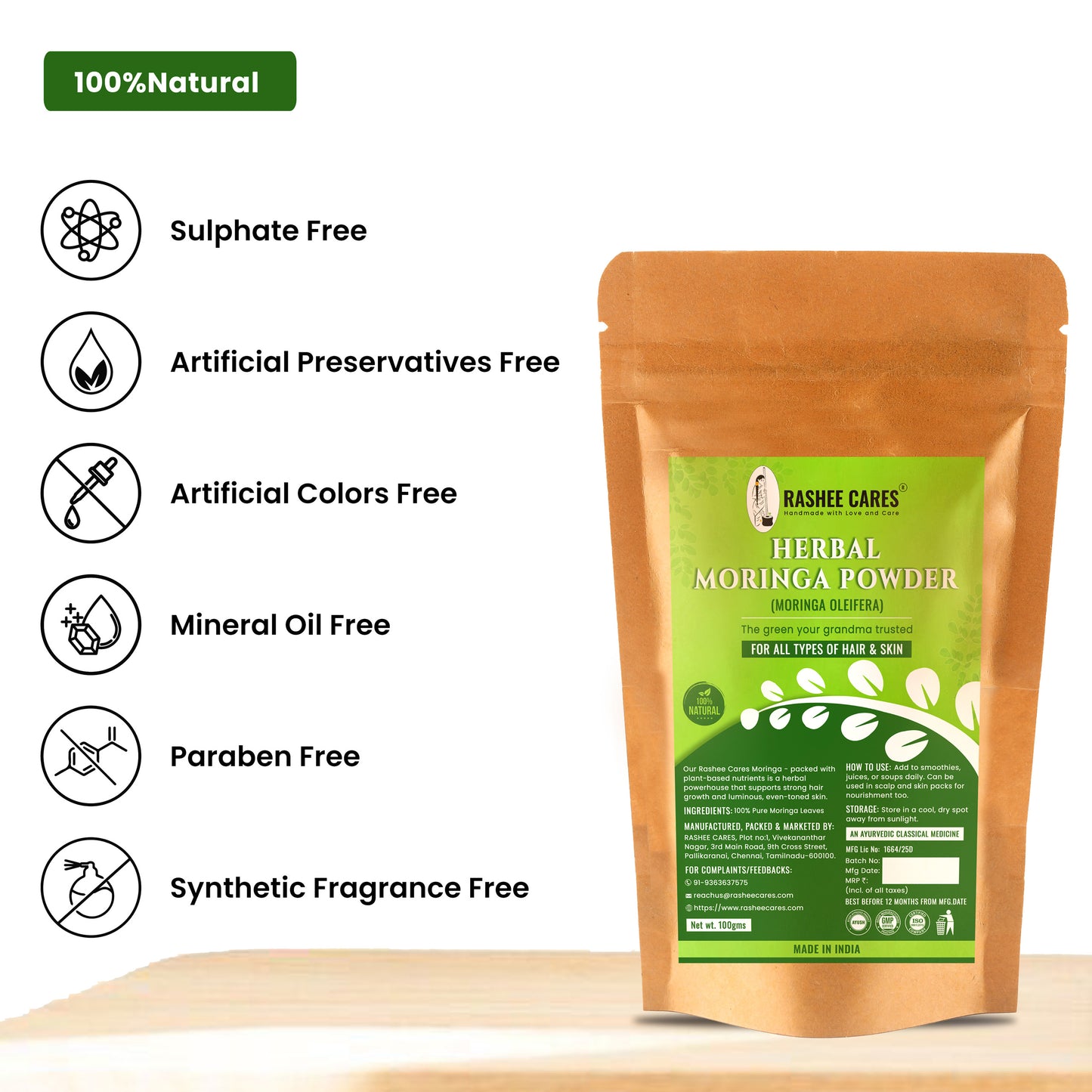 Rashee Cares Herbal Moringa Powder