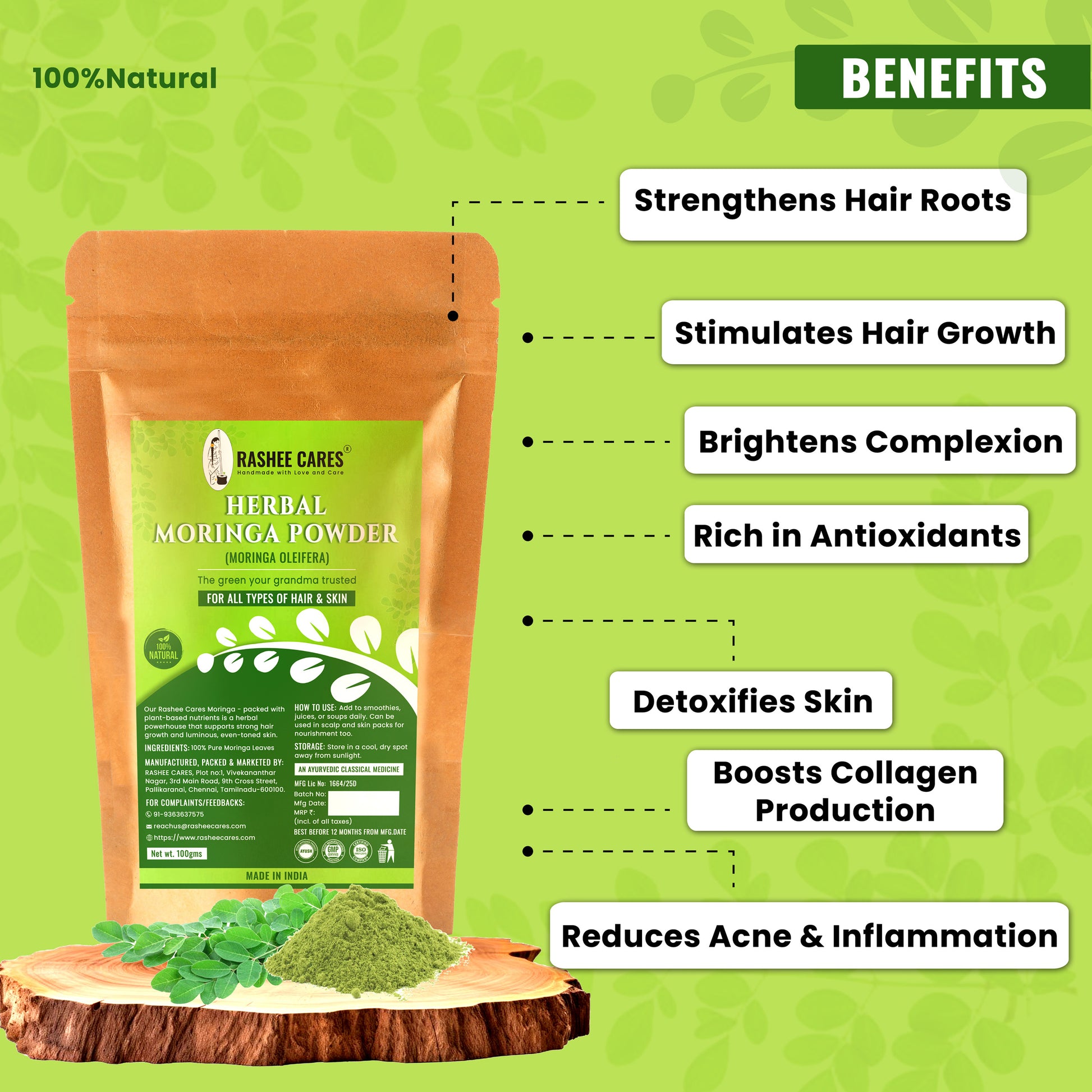 Rashee Cares Herbal Moringa Powder