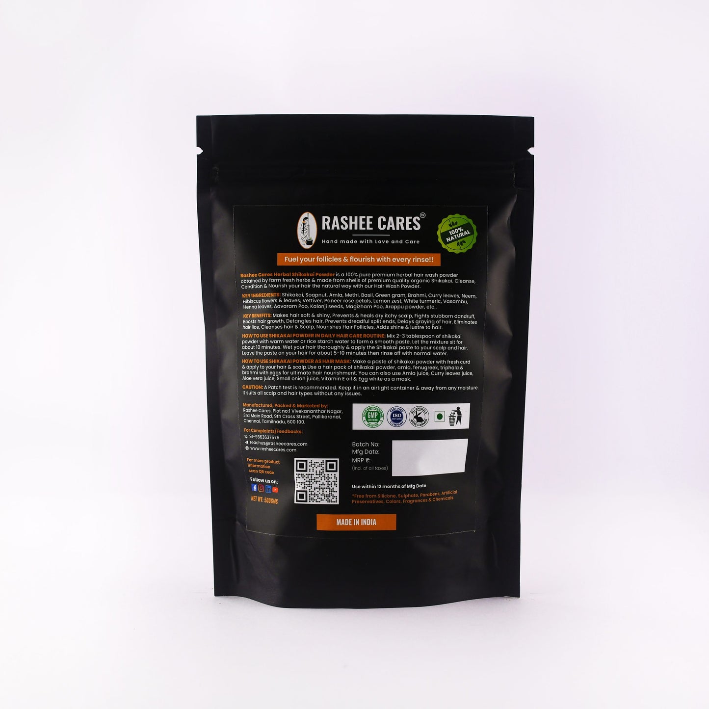 Rashee Cares Herbal Shikakai Hair Wash Powder