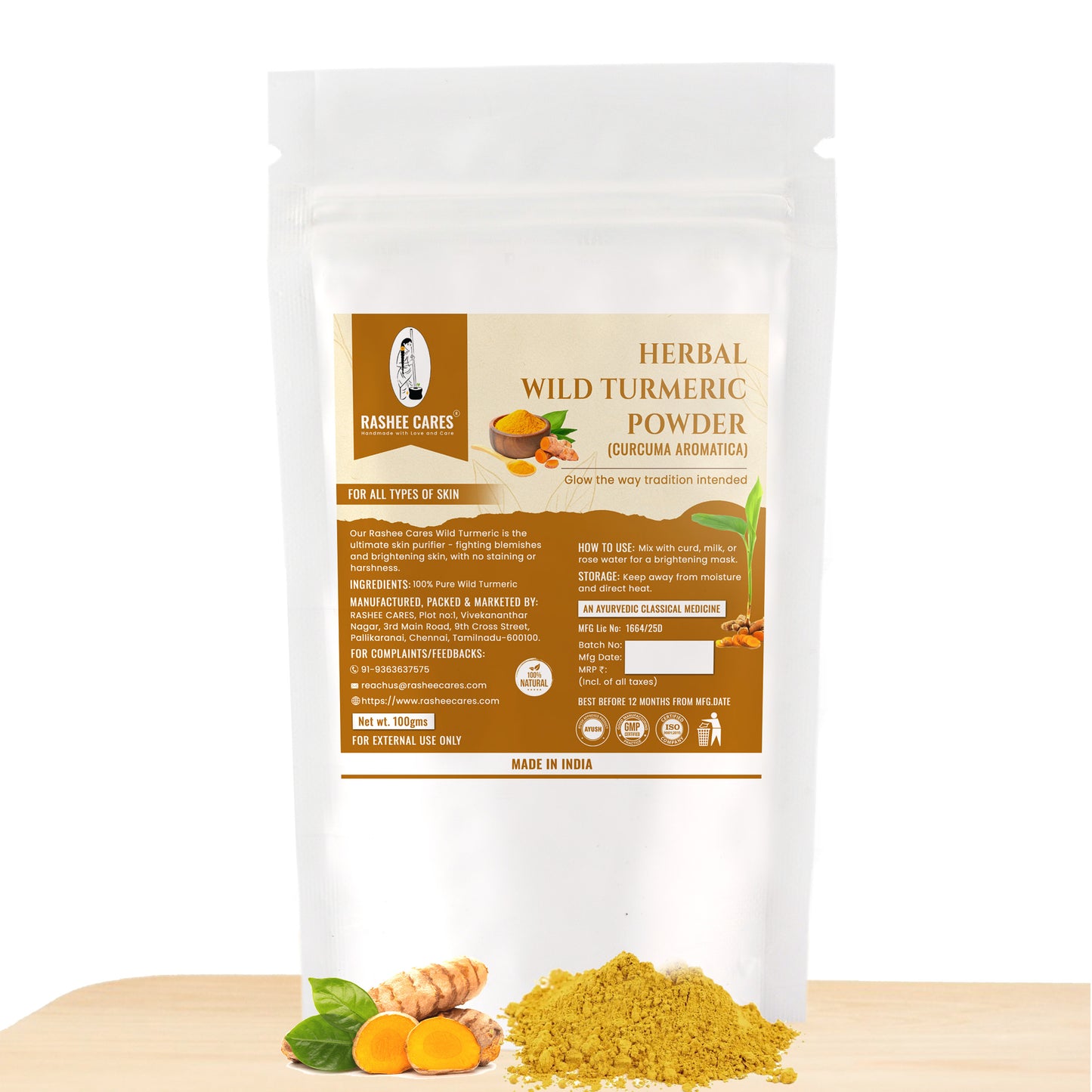 Rashee Cares Herbal Wild Turmeric Powder