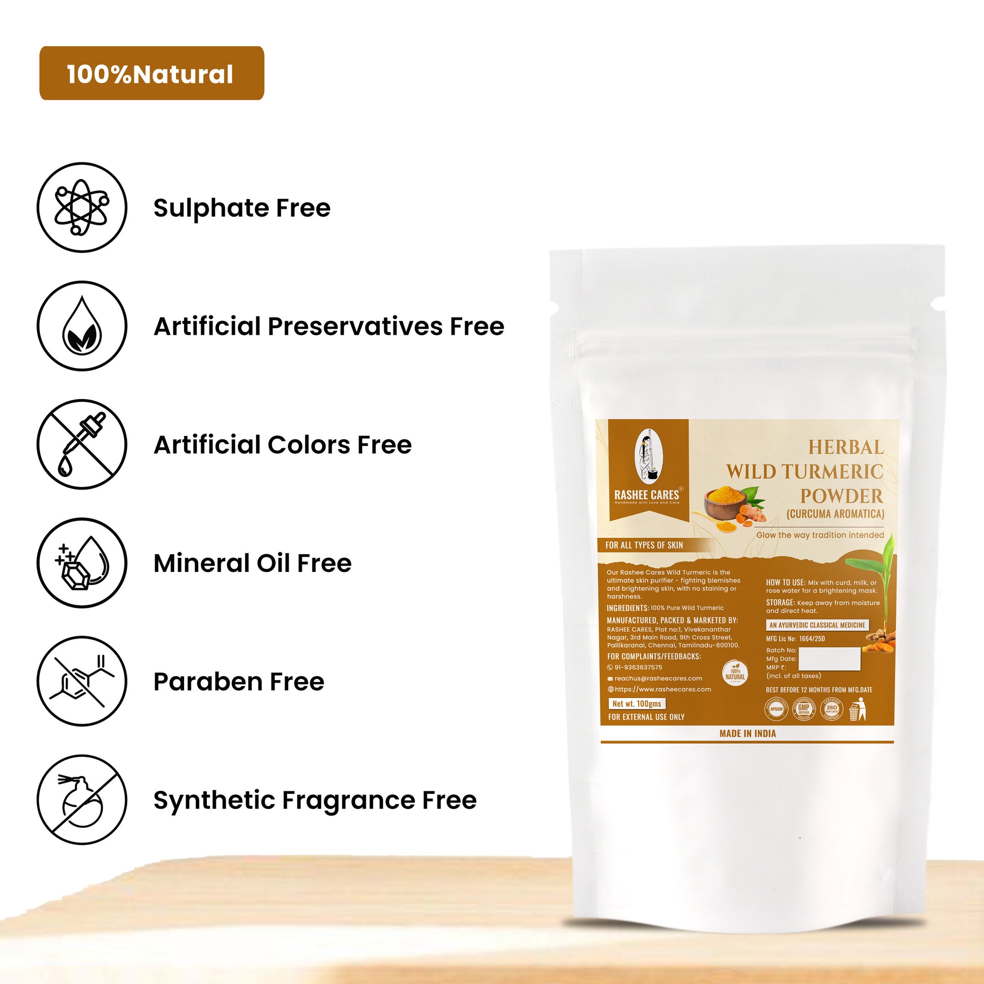 Rashee Cares Herbal Wild Turmeric Powder