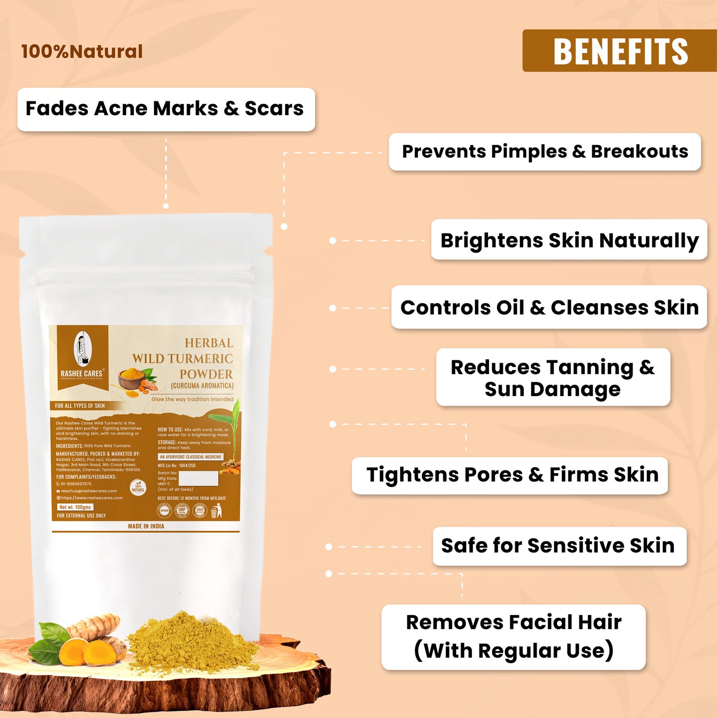 Rashee Cares Herbal Wild Turmeric Powder