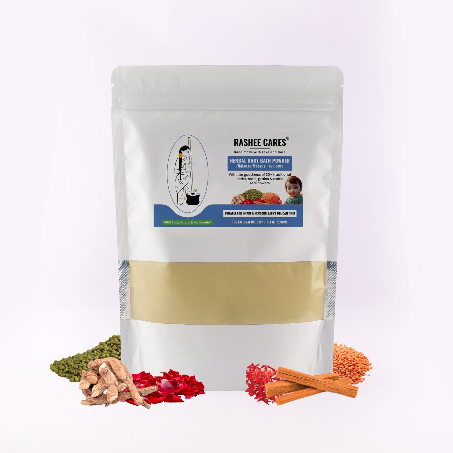 Rashee Cares Herbal Boy Baby Bath Powder