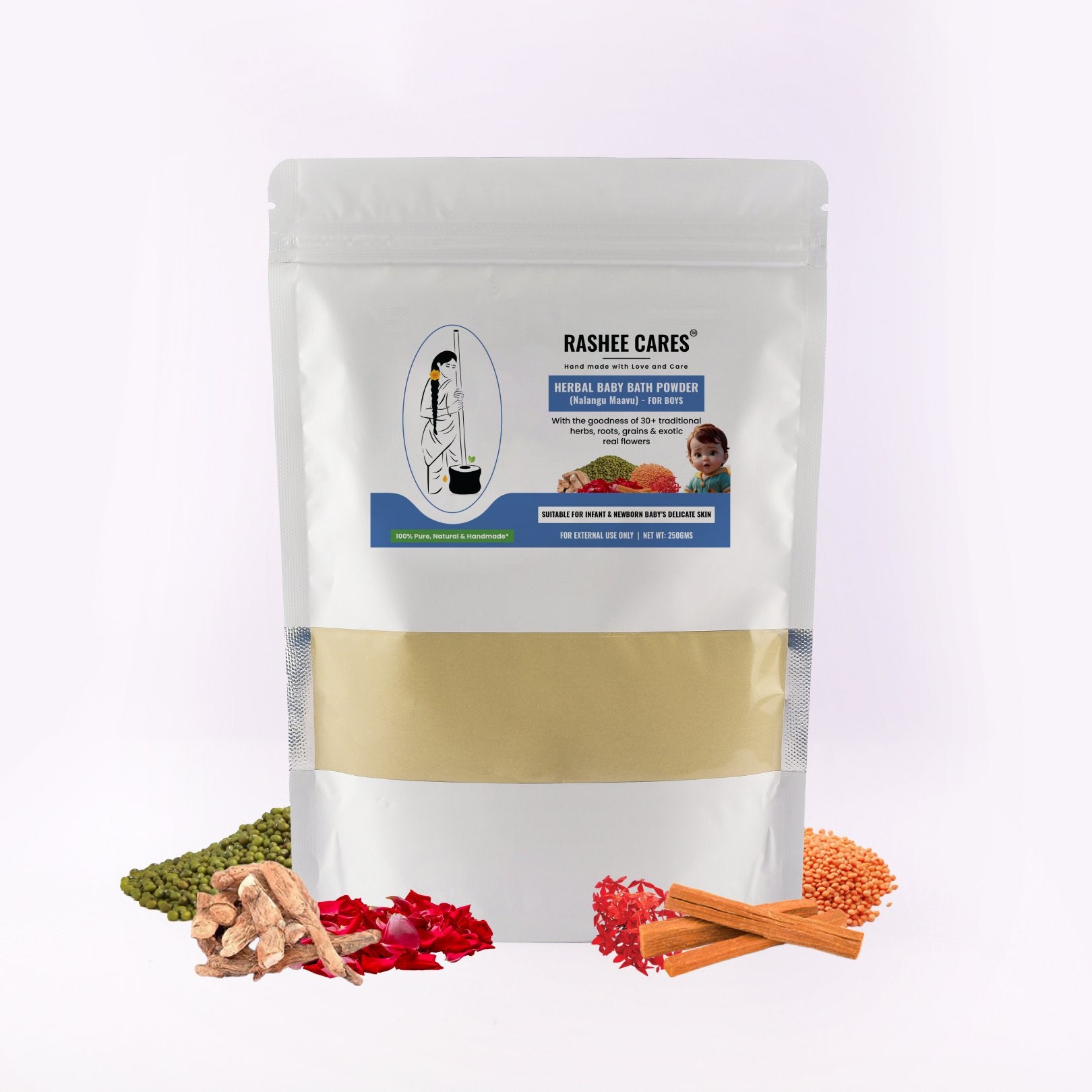 Rashee Cares Herbal Boy Baby Bath Powder