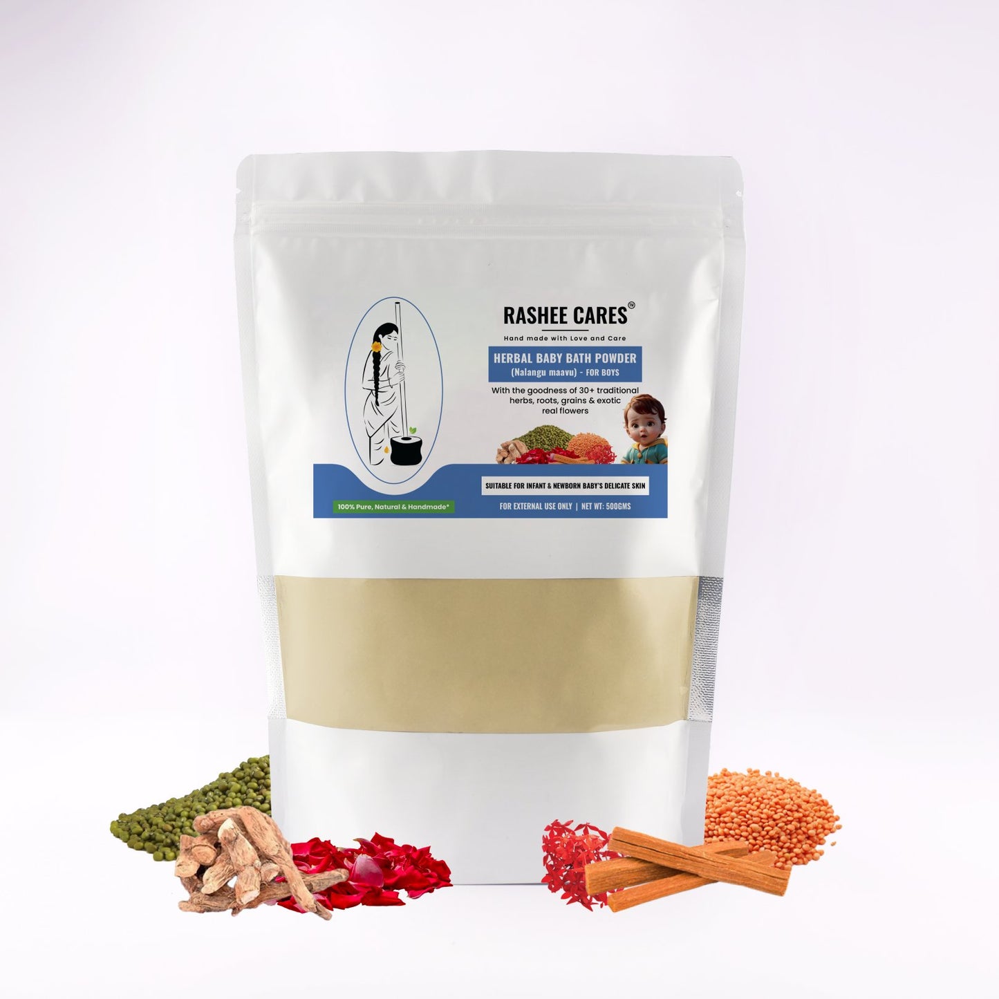Rashee Cares Herbal Boy Baby Bath Powder
