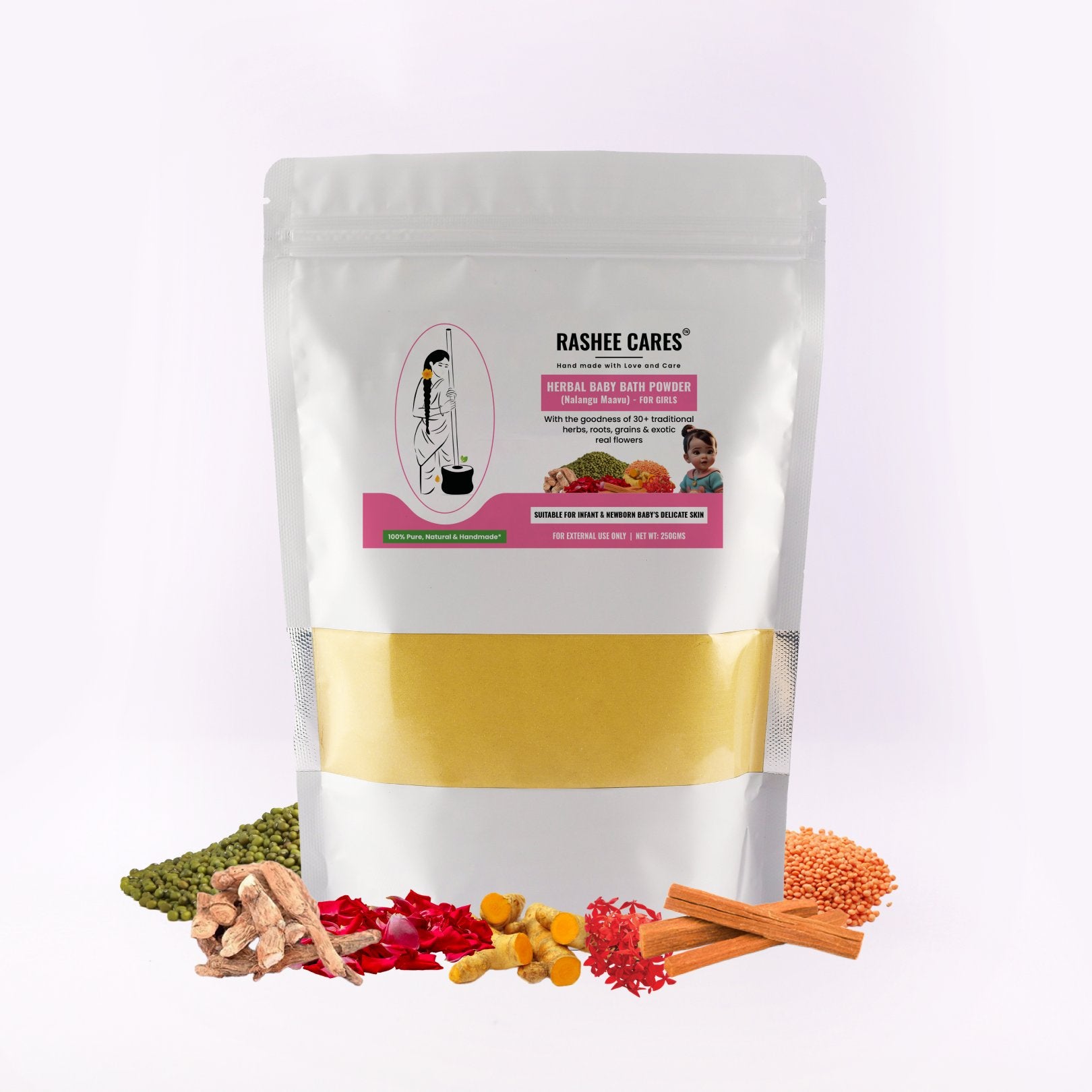 Rashee Cares Herbal Girl Baby Bath Powder