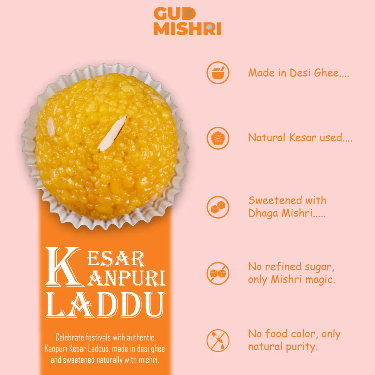 Gudmishri Kesar Kanpuri Laddu