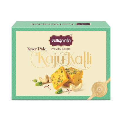 Swadanta Sweets Kesar Pista Kaju Katli