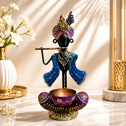 Krishna Candle Stand - Metal