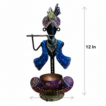 Krishna Candle Stand - Metal