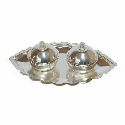 German Silver Kumkum -Leaf